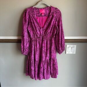 NWOT Lilly Pulitzer Deacon 3/4 Sleeve Dress Cerise Pink 013757​​
